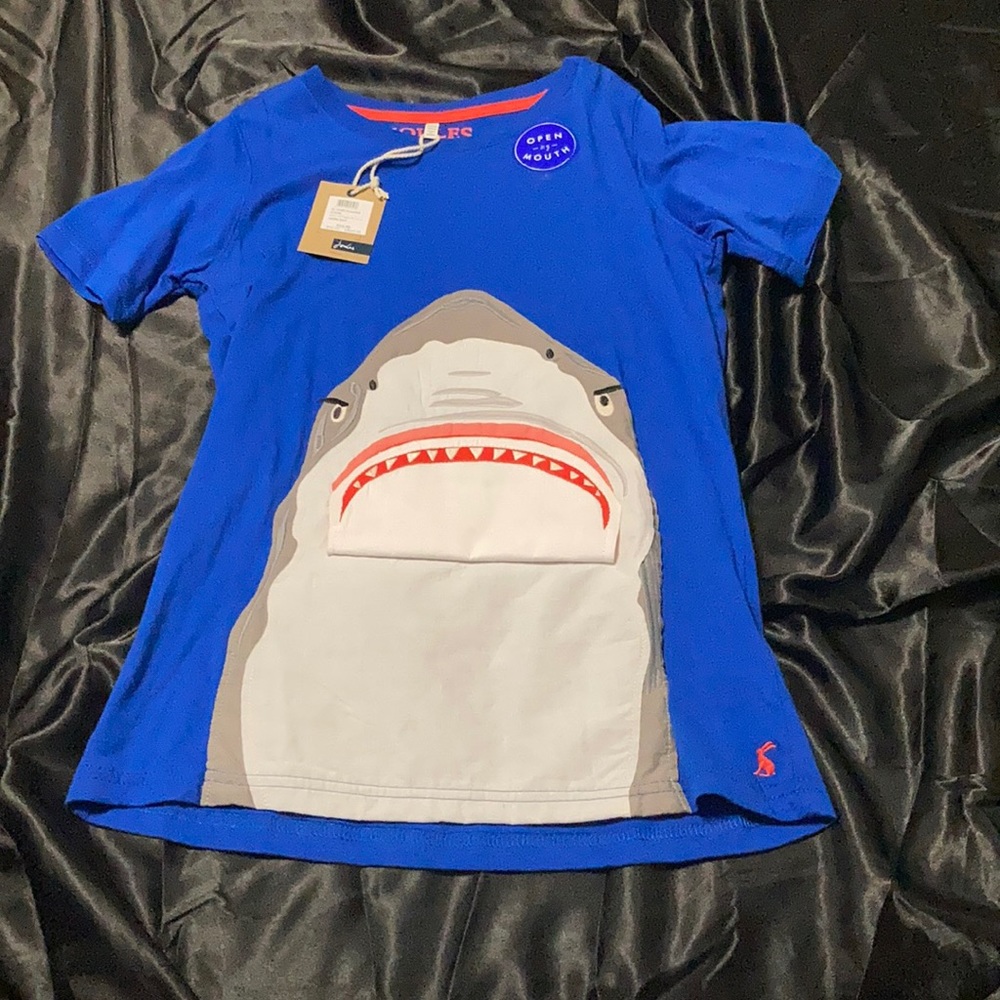 Joules Shark Boy T Shirt Size 11/12.